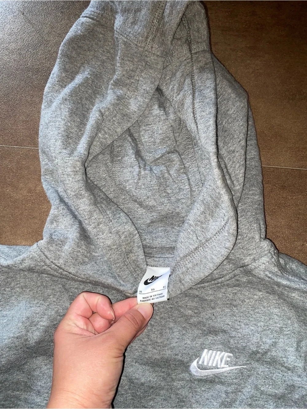 Nike Kids Gray Hooded Pullover Sweatshirt